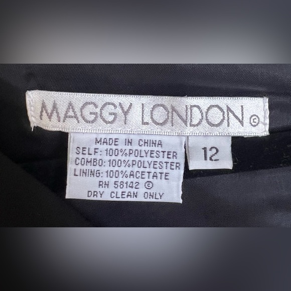 Maggy London Black Midi Dress with Satin Bow - Picture 8 of 9